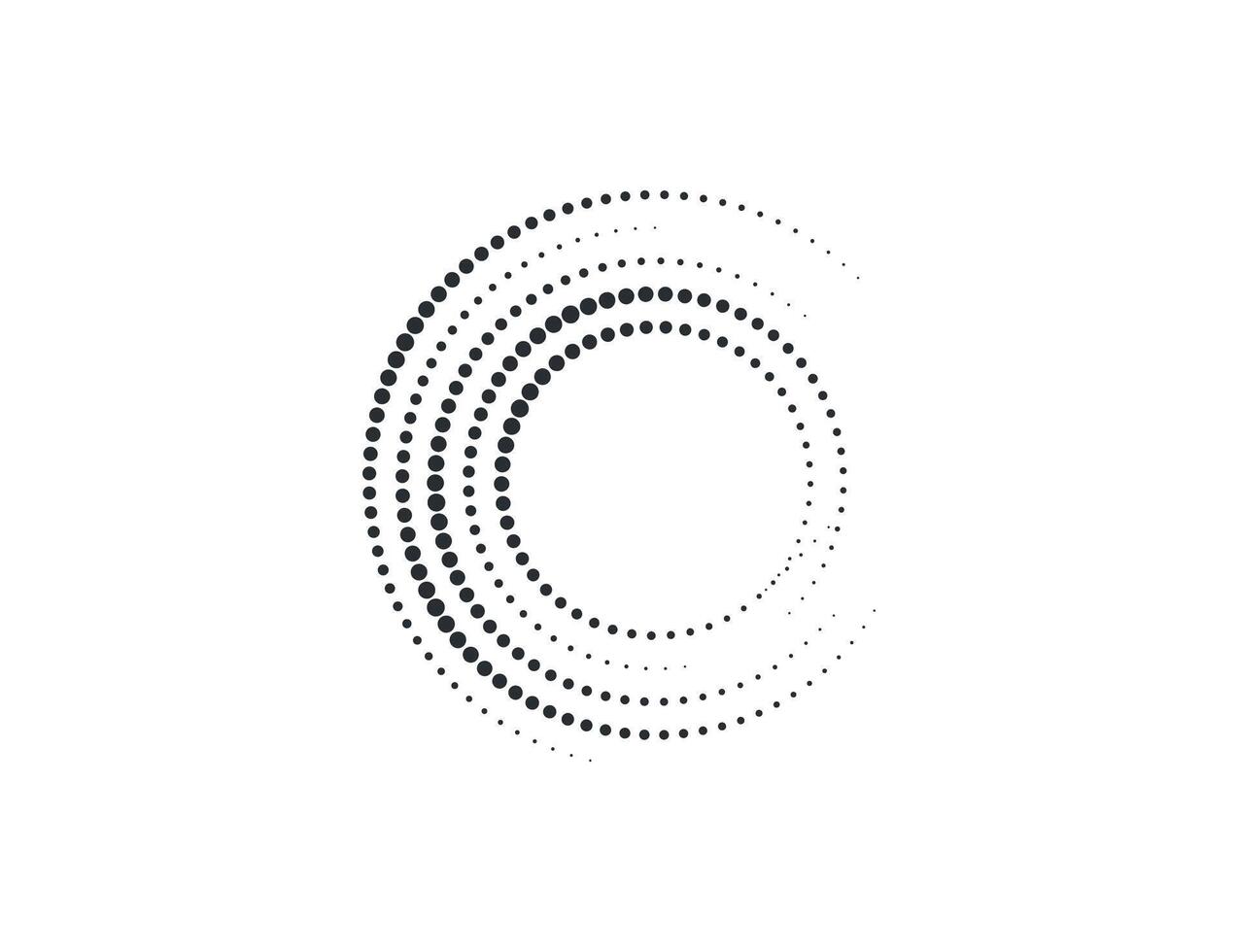 demi-teinte points dans cercle former, logo. vecteur illustration.