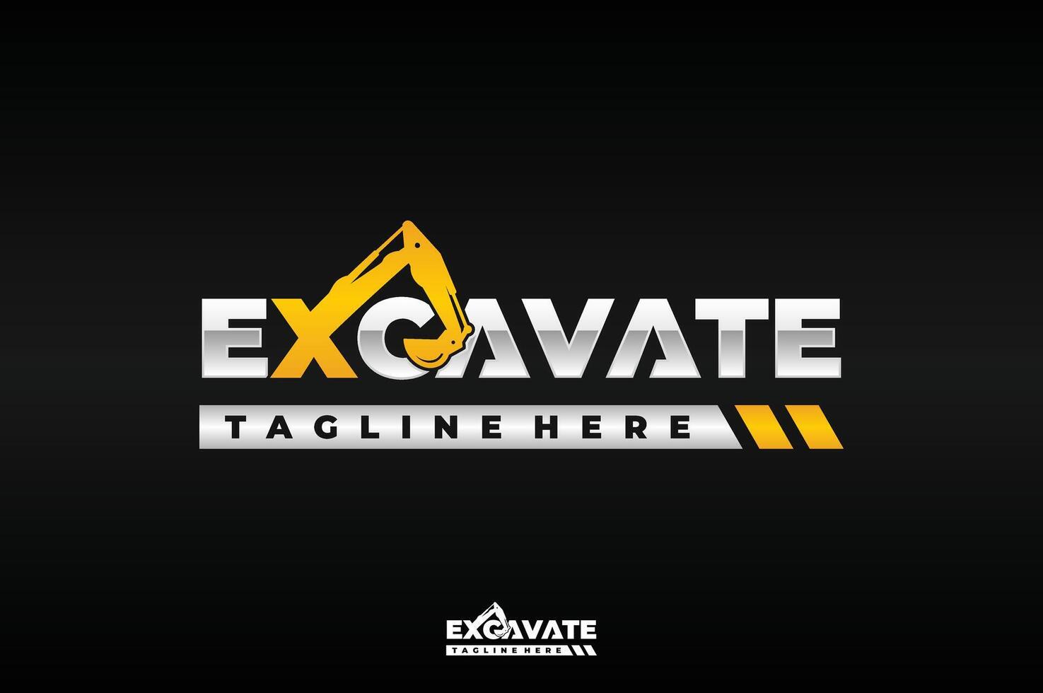 excavatrice texte logo vecteur