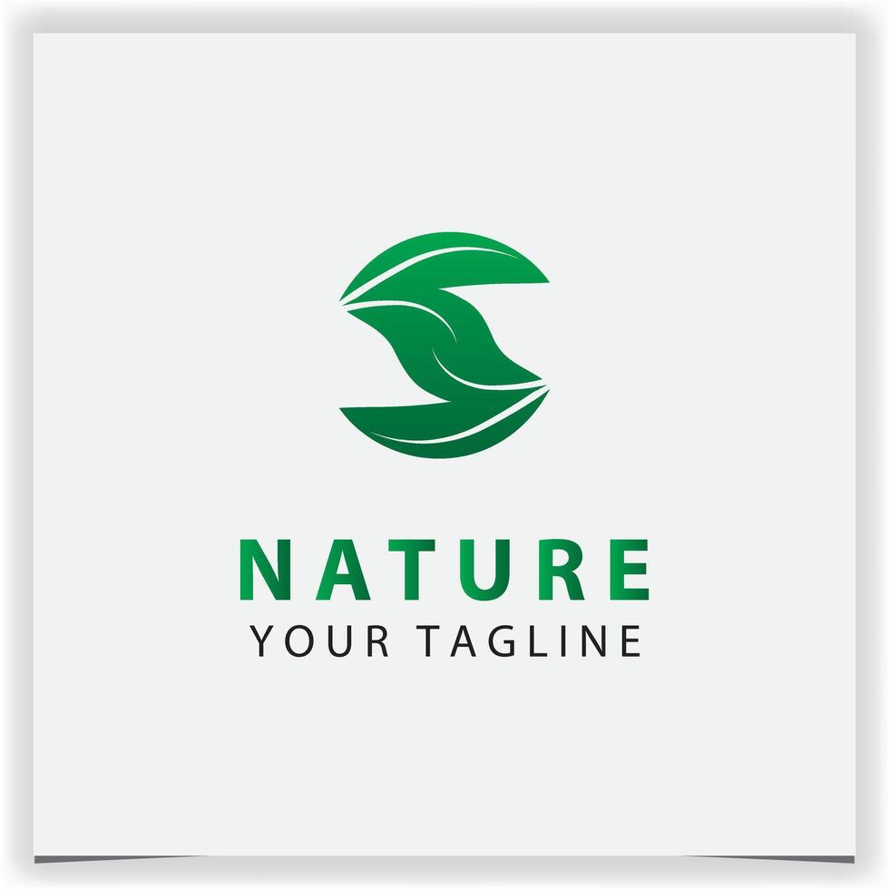 abstrait lettre s feuille logo icône conception avec feuillage graphique symbole pour la nature marque logo identité vecteur