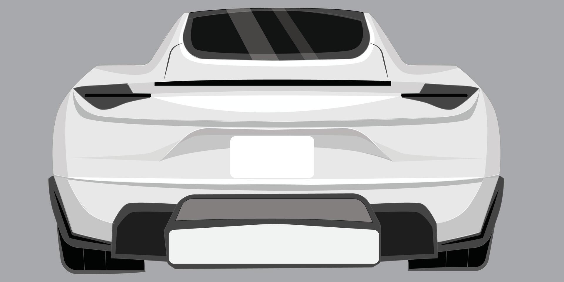 blanc réaliste voiture vecteur arrière vue moderne courses voiture vecteur illustration isolé sur blanc vecteur voiture logo T-shirt art voiture affiche vecteur autocollant