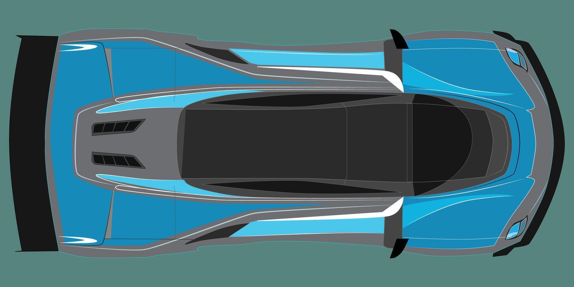 vecteur des sports voiture sur vert Contexte pour véhicule l'image de marque, entreprise identité. vue de au-dessus de. tout éléments dans une groupe sur séparé couches pour facile édition et recoloration