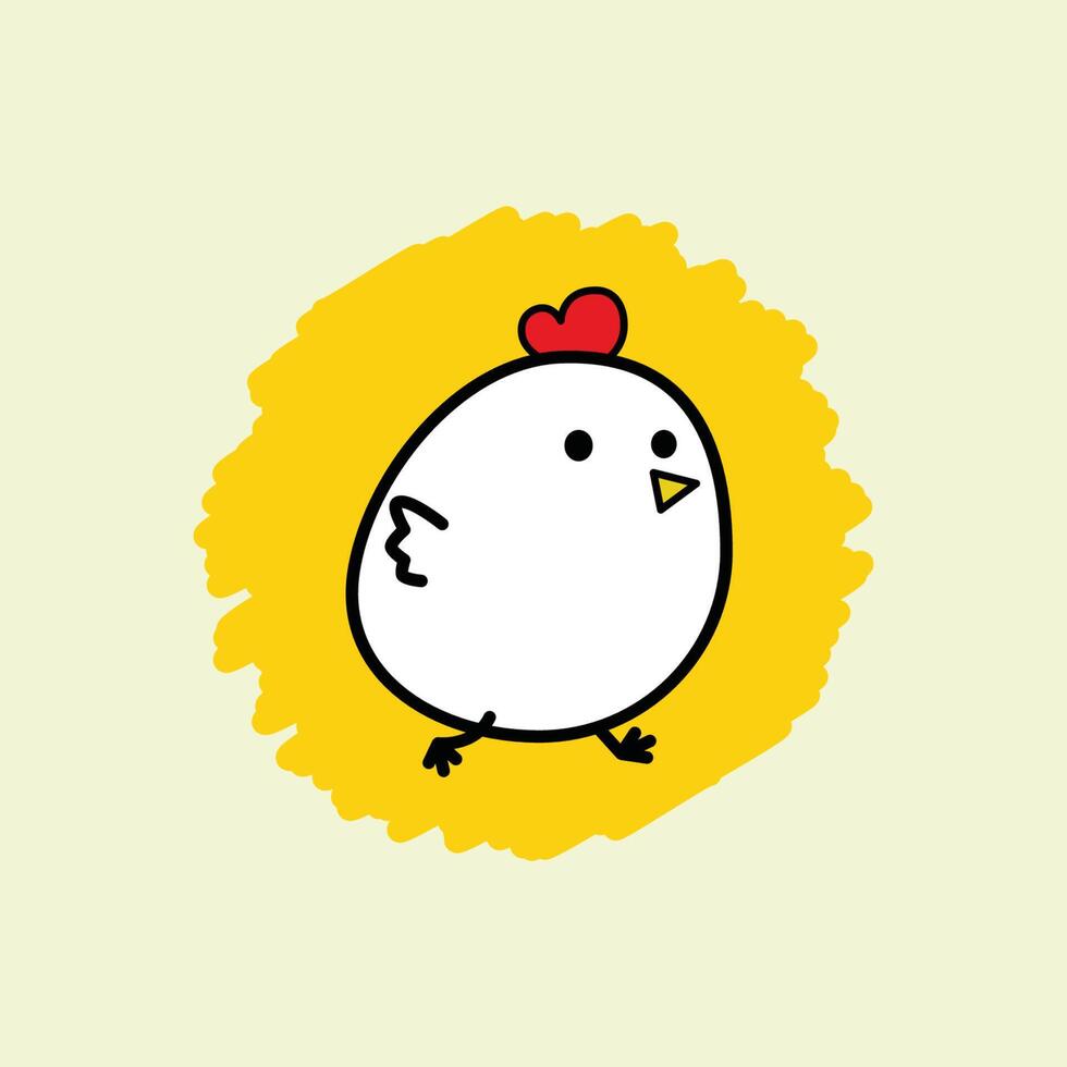 mignonne poulet resto logo vecteur