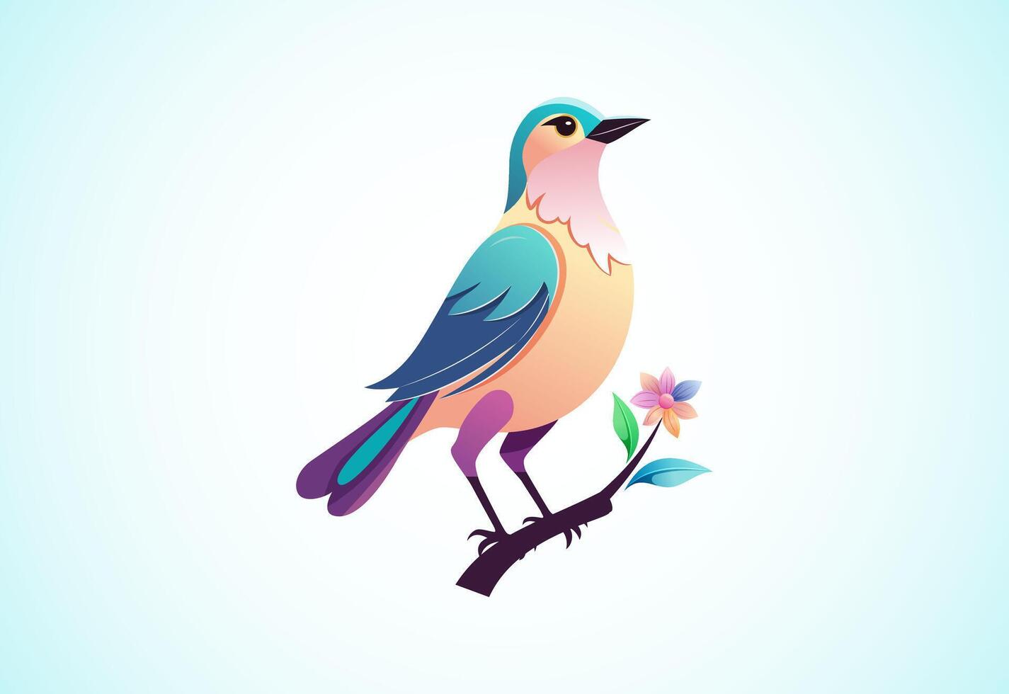 magnifique multi coloré oiseau. oiseau logo conception vecteur illustration