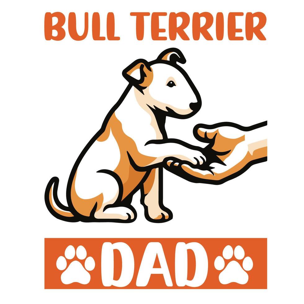 taureau terrier papa - typographie T-shirt conception illustration pro vecteur