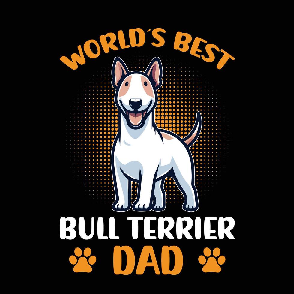 le plus cool taureau terrier papa - typographie T-shirt conception illustration pro vecteur