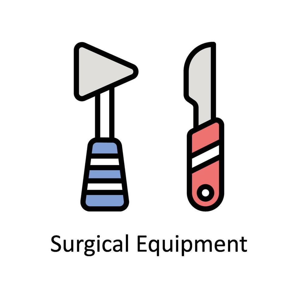 chirurgical équipement vecteur rempli contour icône style illustration. eps dix fichier