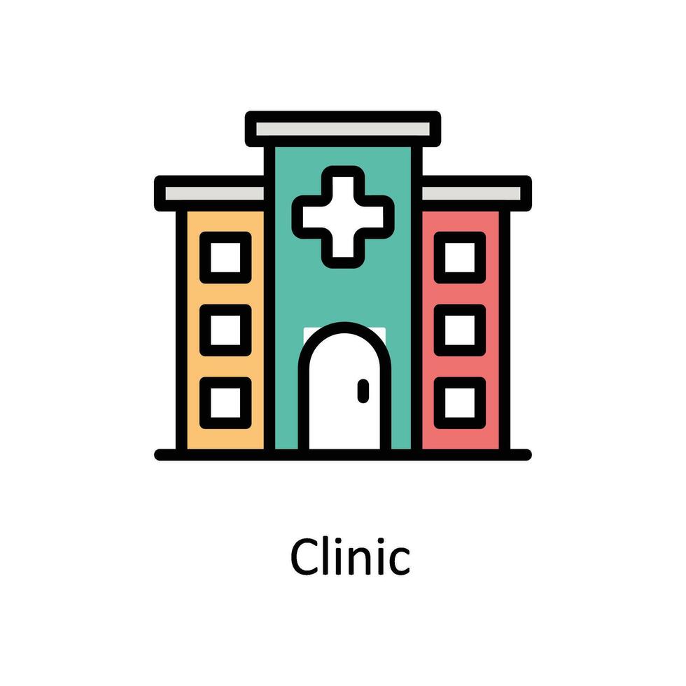 clinique vecteur rempli contour icône style illustration. eps dix fichier