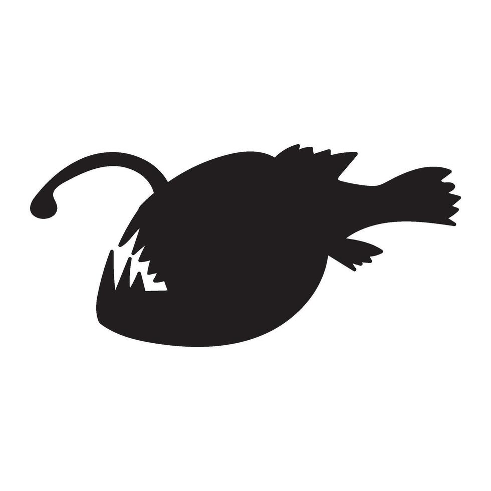 Halloween silhouette mer poisson pêcheur animal corps vecteur