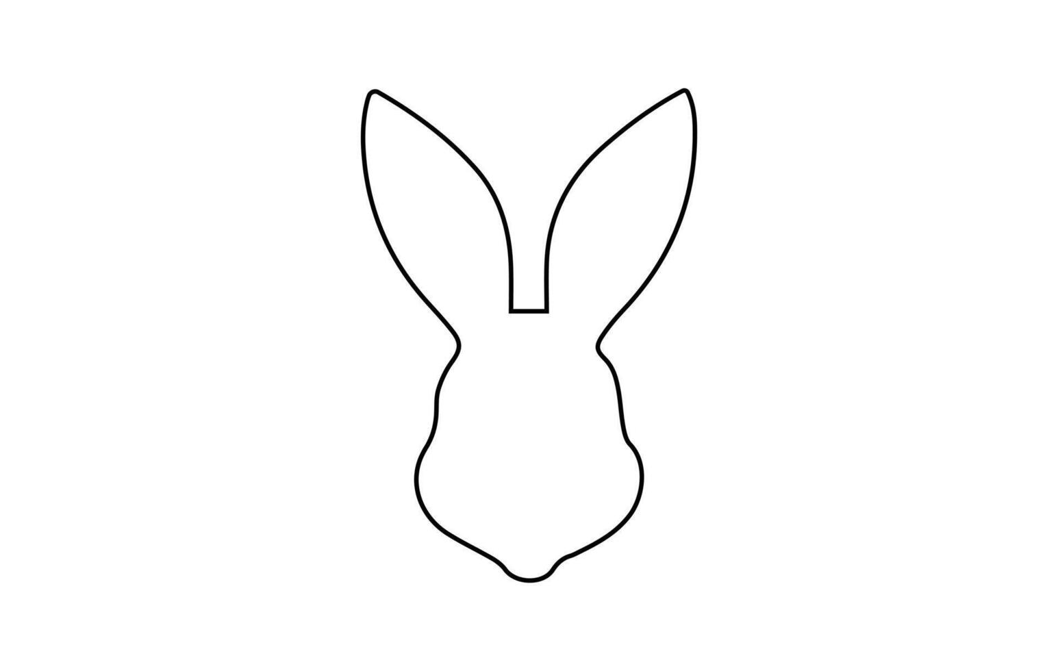 lapin tête contour. Pâques lapin. isolé sur blanc Contexte. une Facile noir icône de lièvre. mignonne animal. idéal pour logo, emblème, pictogramme, imprimer, conception élément pour salutation carte, invitation vecteur