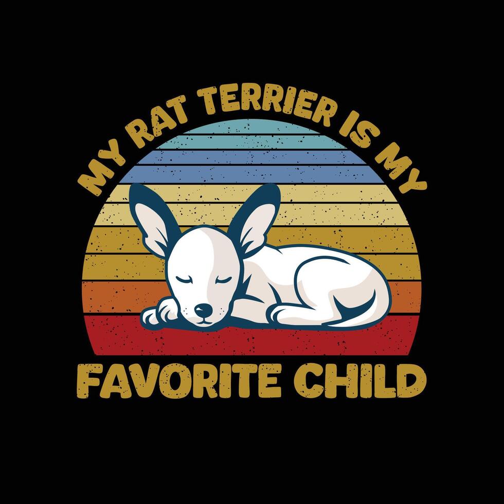 mon rat terrier est mon préféré enfant typographie T-shirt conception illustration pro vecteur