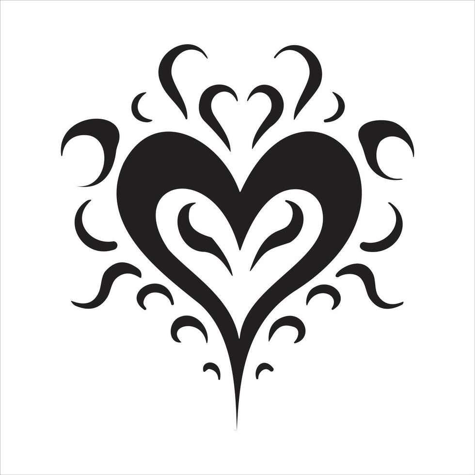 cœur tatouage conception flammes et feu, cœur et l'amour symboles, gothique tatouages et impression modèles vecteur