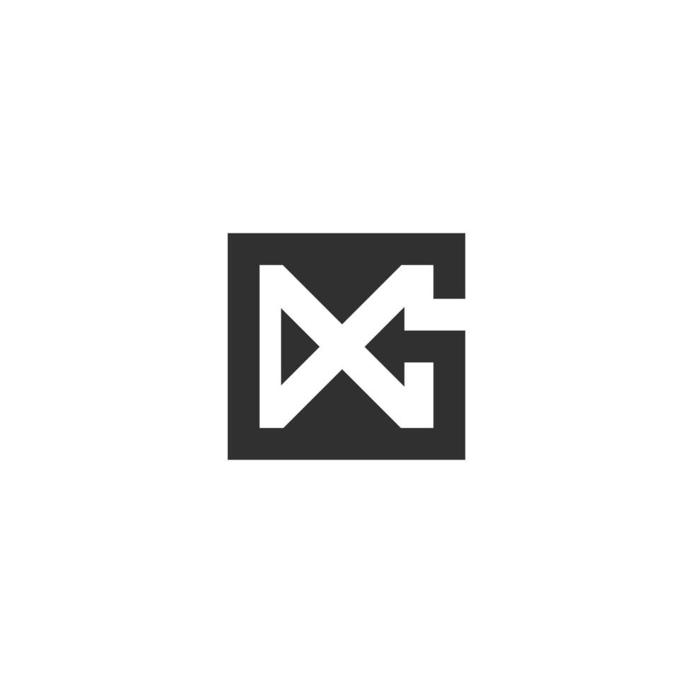 alphabet des lettres initiales monogramme logo gx, xg, X et g vecteur