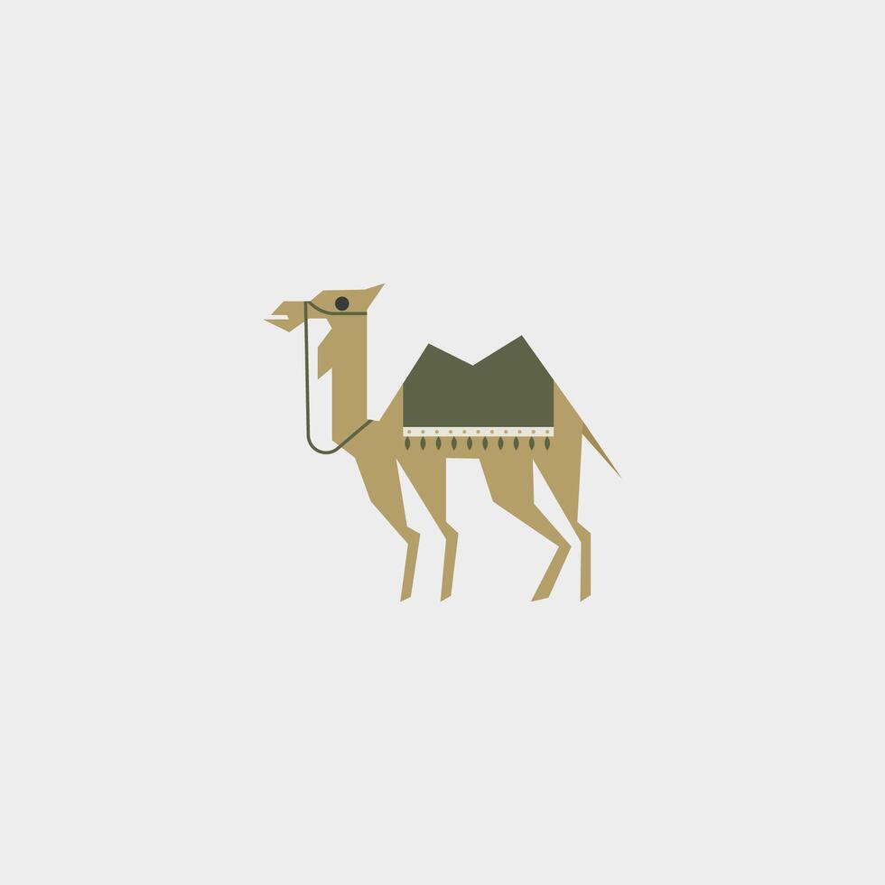 animal chameau logo conception modèle vecteur