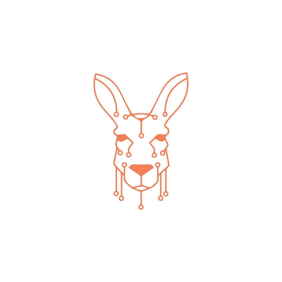 modèle de conception de logo kangourou vecteur