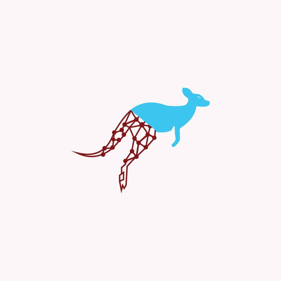 modèle de conception de logo kangourou vecteur