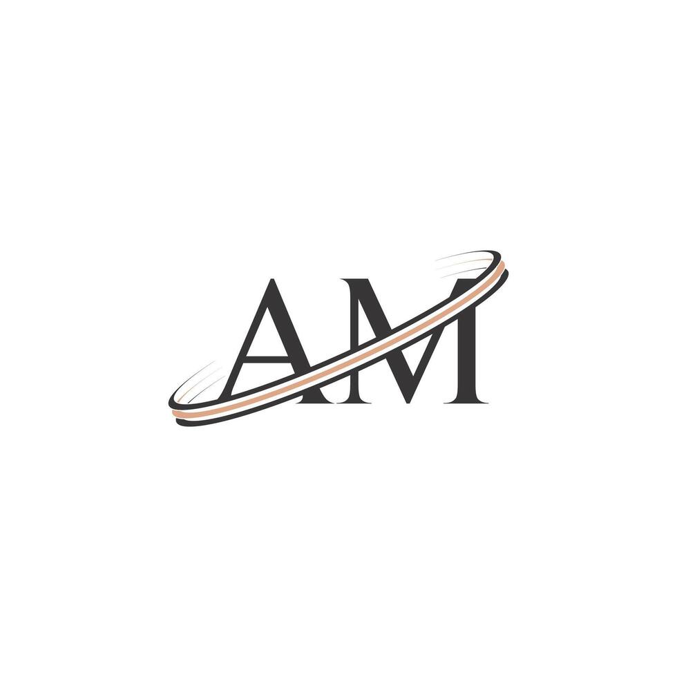 alphabet lettres initiales monogramme logo am, ma, a et m vecteur