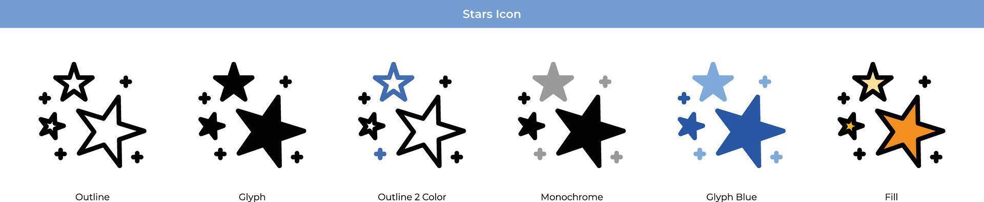 jeu d'icônes d'étoiles vecteur