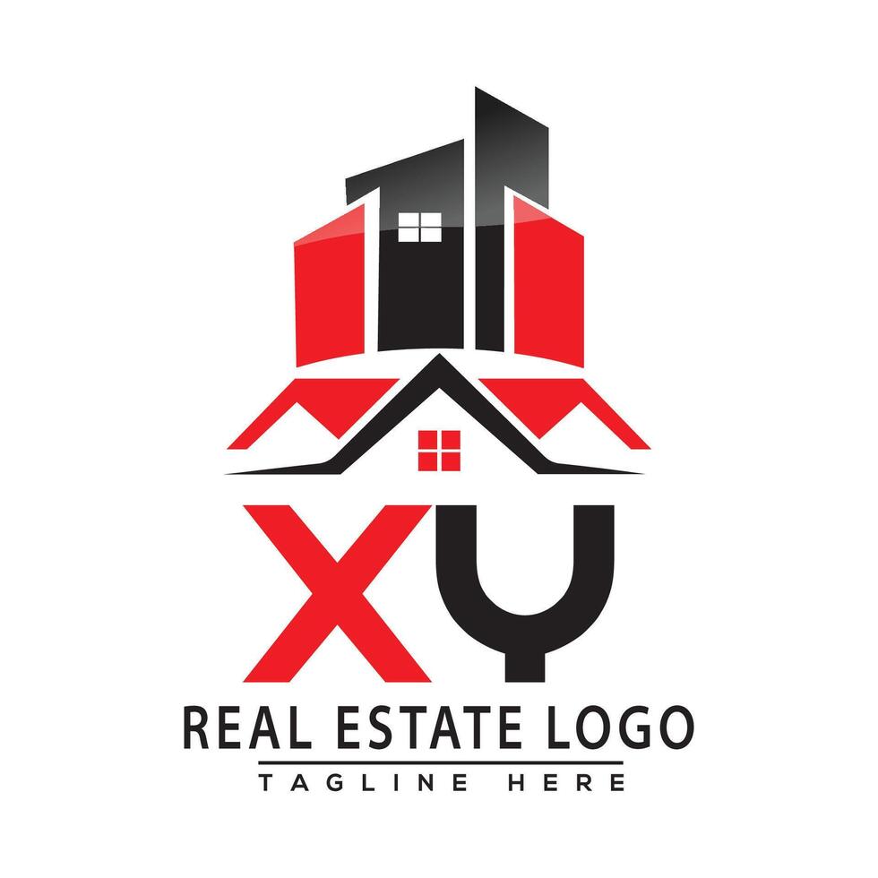 xy réel biens logo rouge Couleur conception maison logo Stock vecteur. vecteur