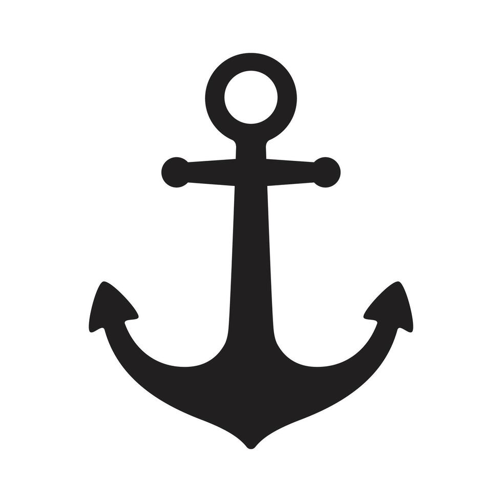 ancre vecteur icône logo bateau symbole pirate barre nautique maritime Facile illustration graphique griffonnage conception