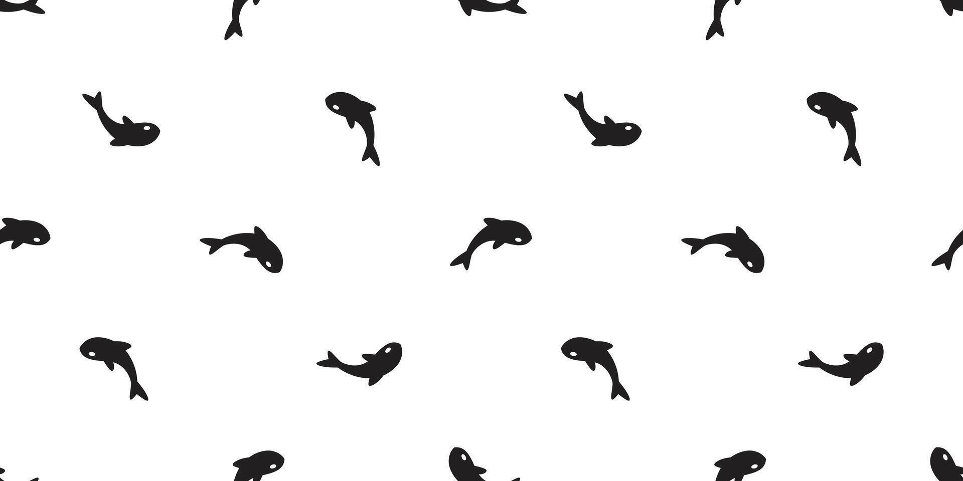 requin sans couture modèle poisson vecteur dauphin thon Saumon écharpe isolé baleine océan mer tuile Contexte répéter fond d'écran dessin animé griffonnage illustration blanc conception