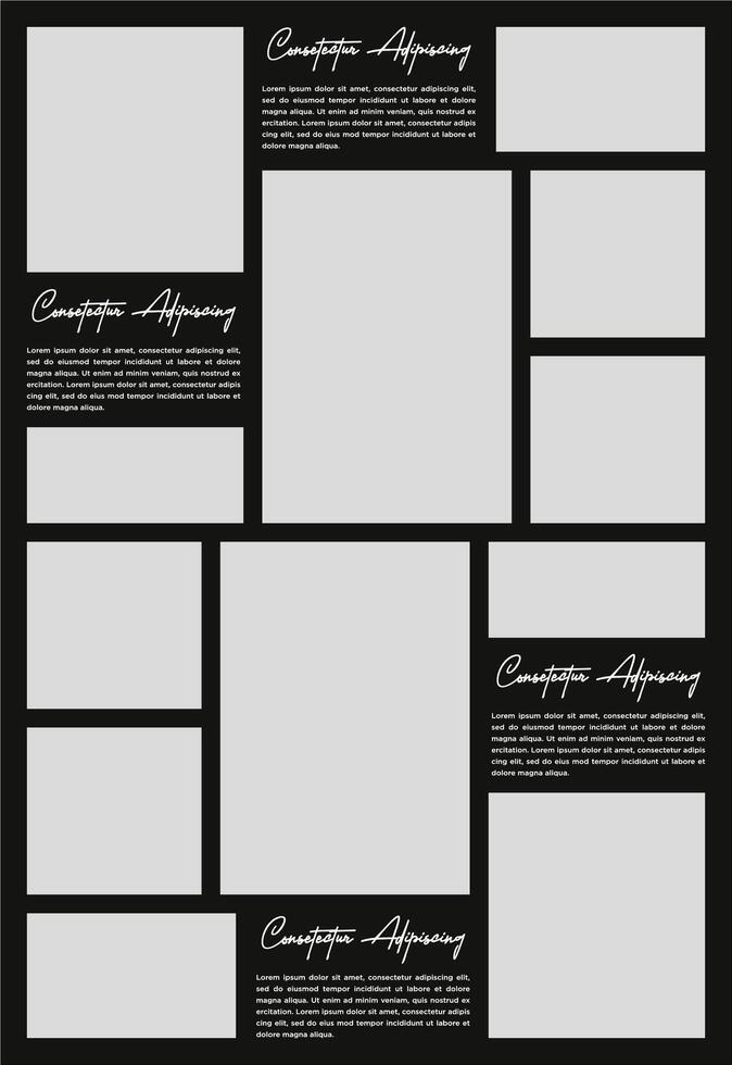 des photos ou Photos Cadre collage et numérique photo mur modèle vecteur