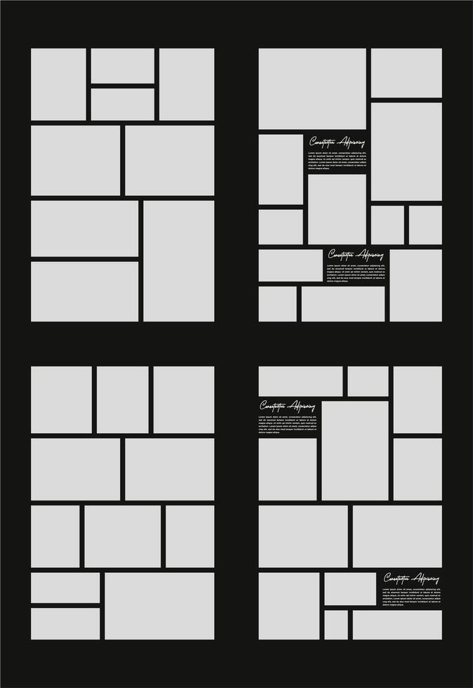 des photos ou Photos Cadre collage et numérique photo mur modèle vecteur