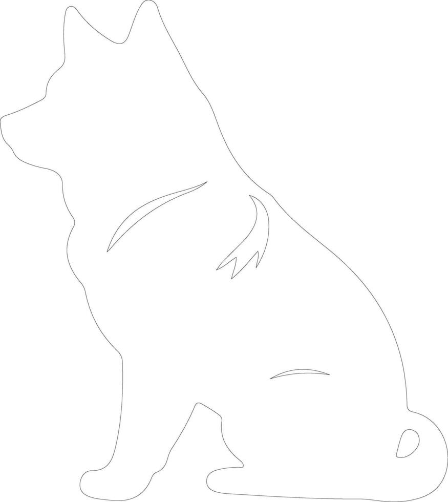 shiba inu contour silhouette vecteur