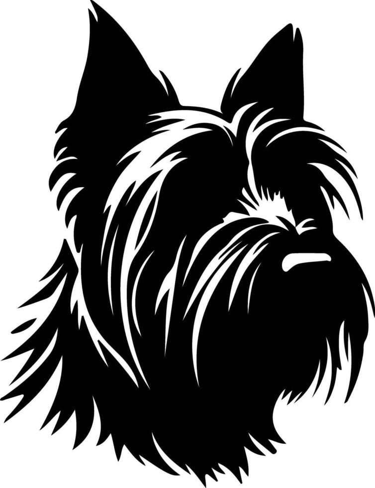 Skye terrier silhouette portrait vecteur