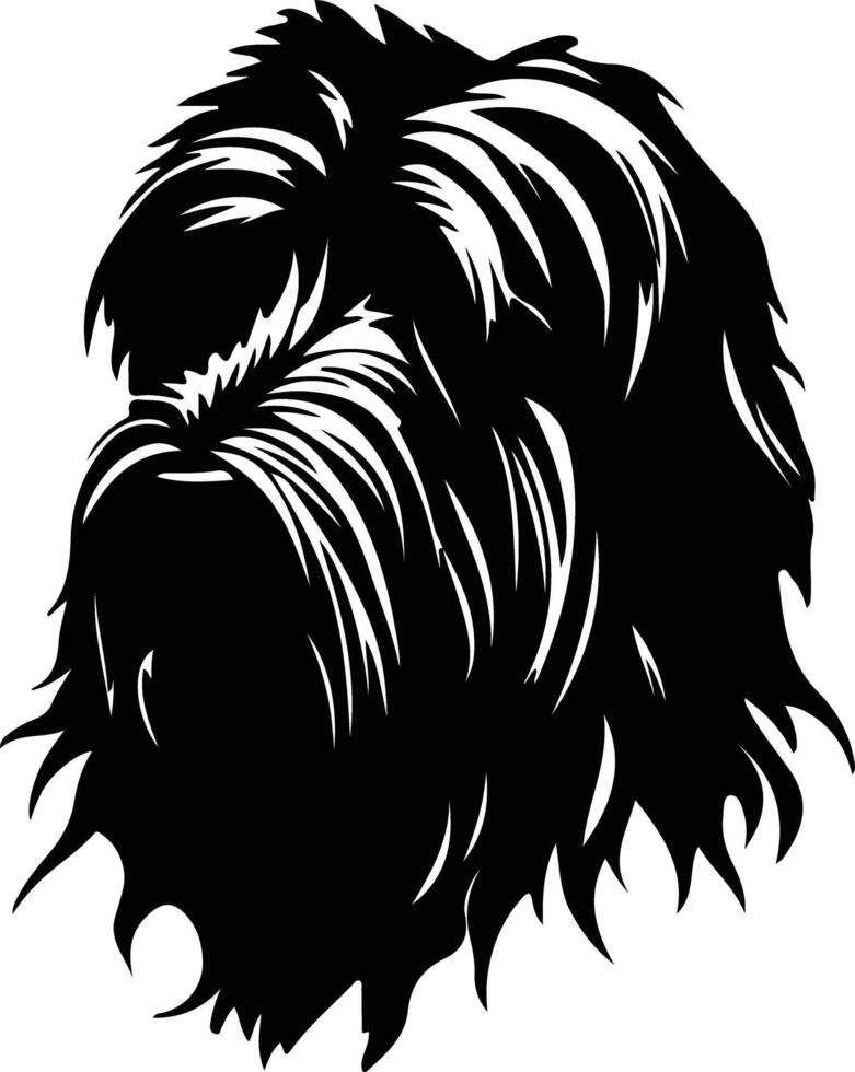 briard silhouette portrait vecteur