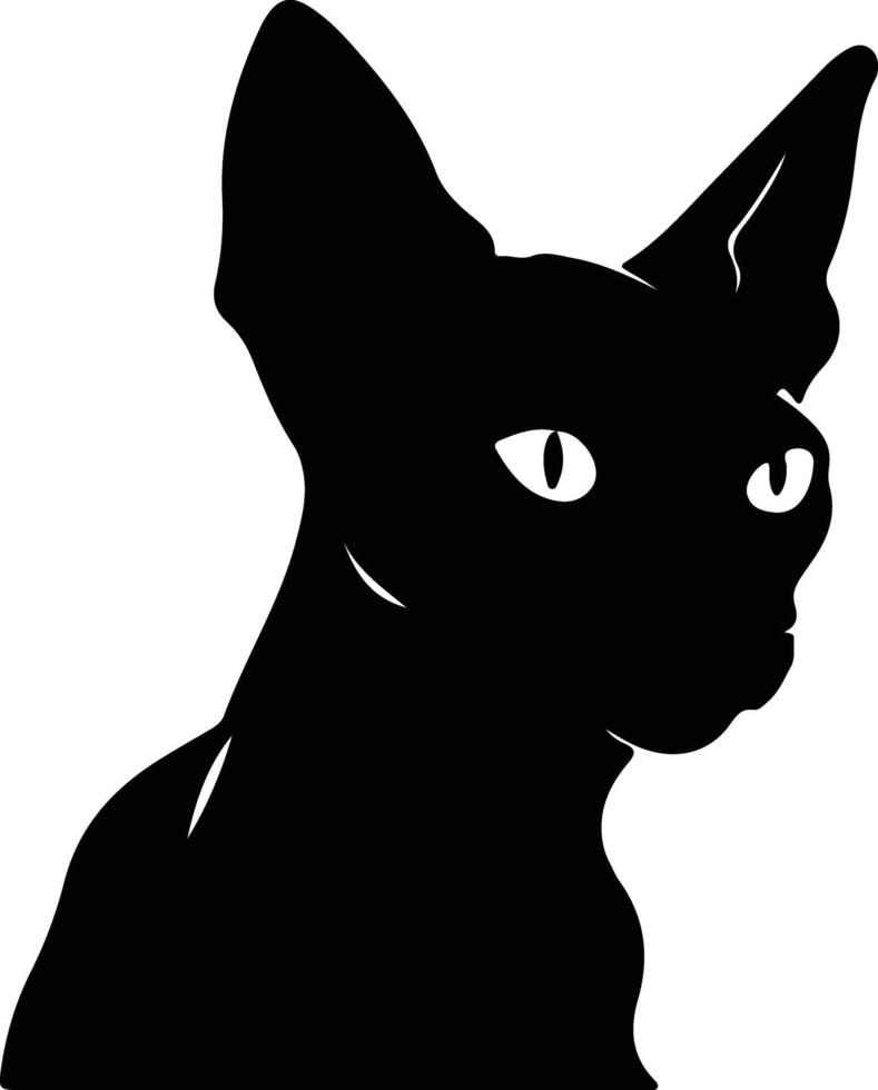 peterbald chat silhouette portrait vecteur