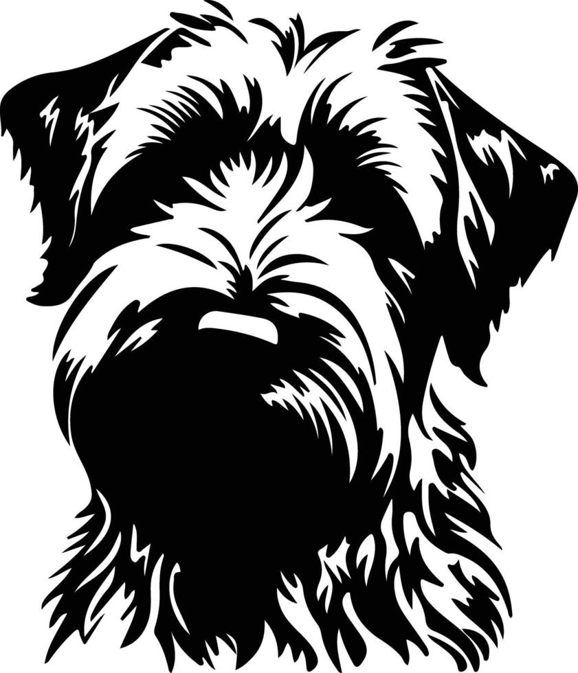 doux recouvert froment terrier silhouette portrait vecteur