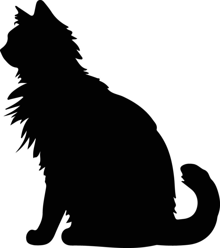 turc van chat noir silhouette vecteur