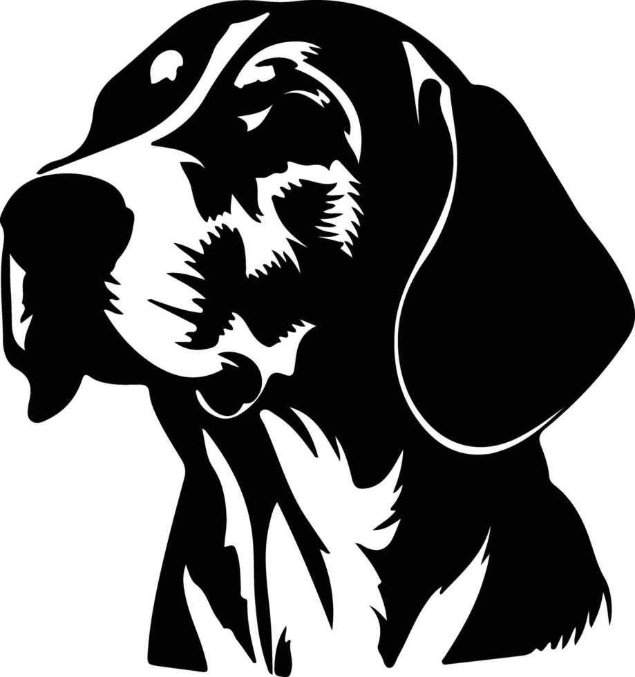 Anglais chien courant silhouette portrait vecteur
