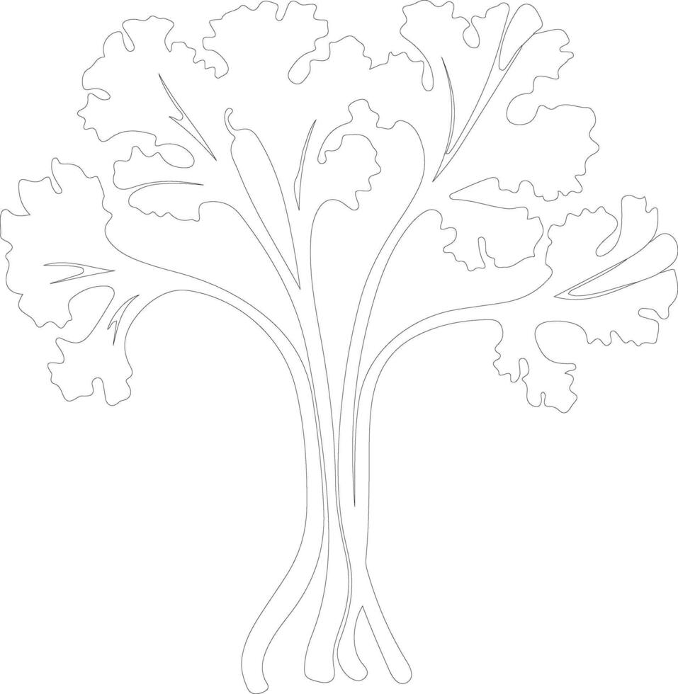 Rhubarbe contour silhouette vecteur