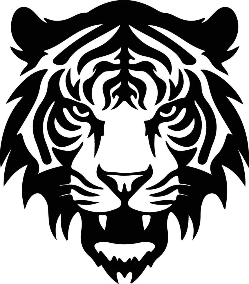 tigre silhouette portrait vecteur