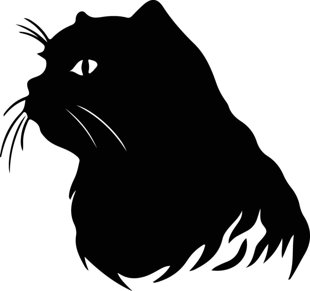 Écossais plier chat silhouette portrait vecteur