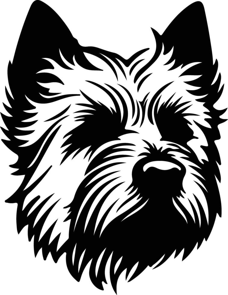 norwich terrier silhouette portrait vecteur