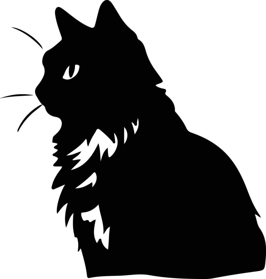 montagnard chat silhouette portrait vecteur