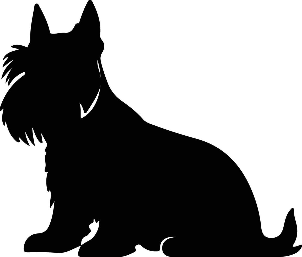 Écossais terrier noir silhouette vecteur