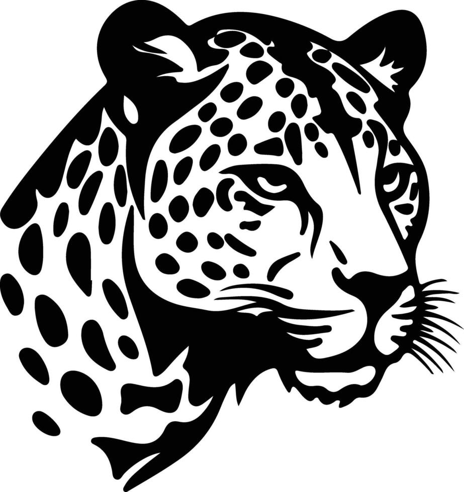 léopard silhouette portrait vecteur