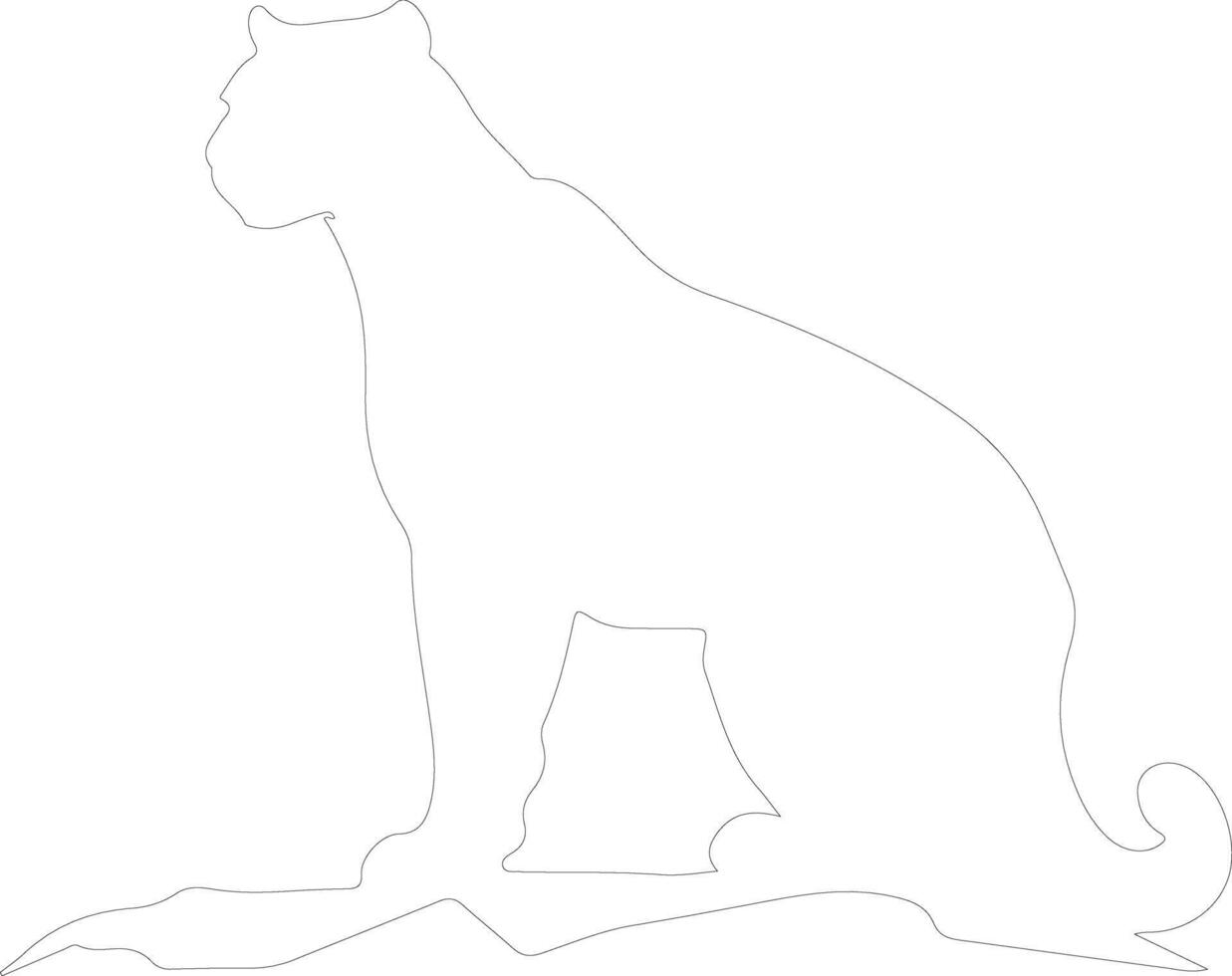 Montagne Lion contour silhouette vecteur