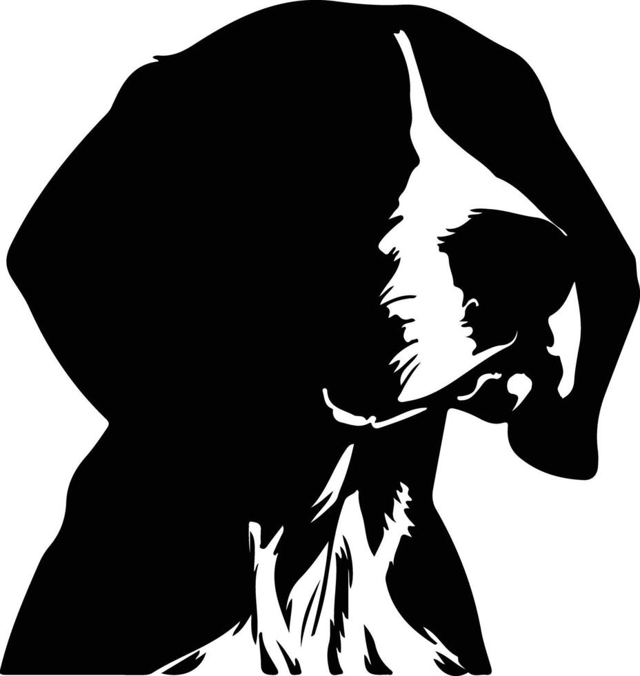 beagle silhouette portrait vecteur