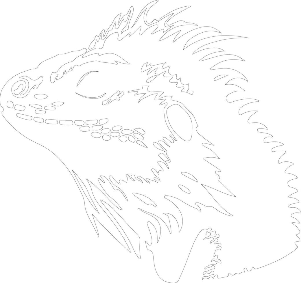 barbu dragon contour silhouette vecteur