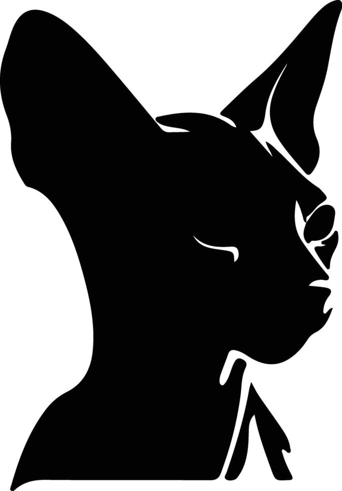 peterbald chat silhouette portrait vecteur