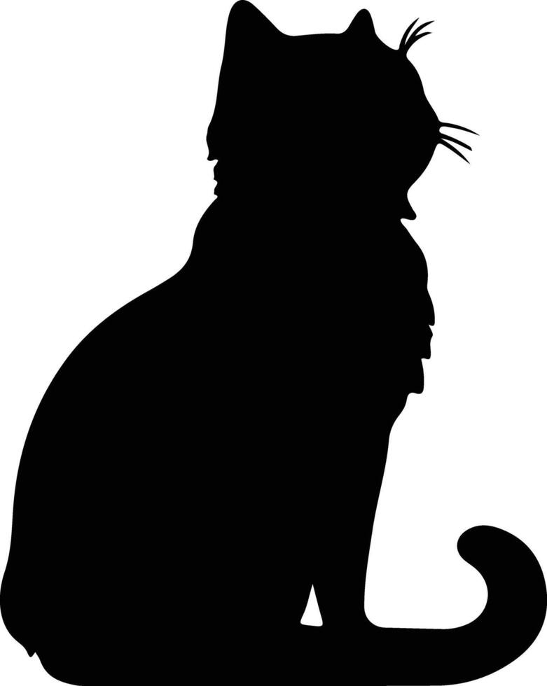 Écossais plier chat noir silhouette vecteur