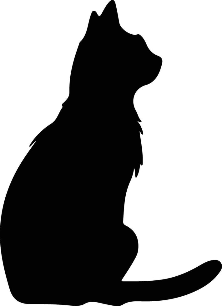 Ussuri chat noir silhouette vecteur