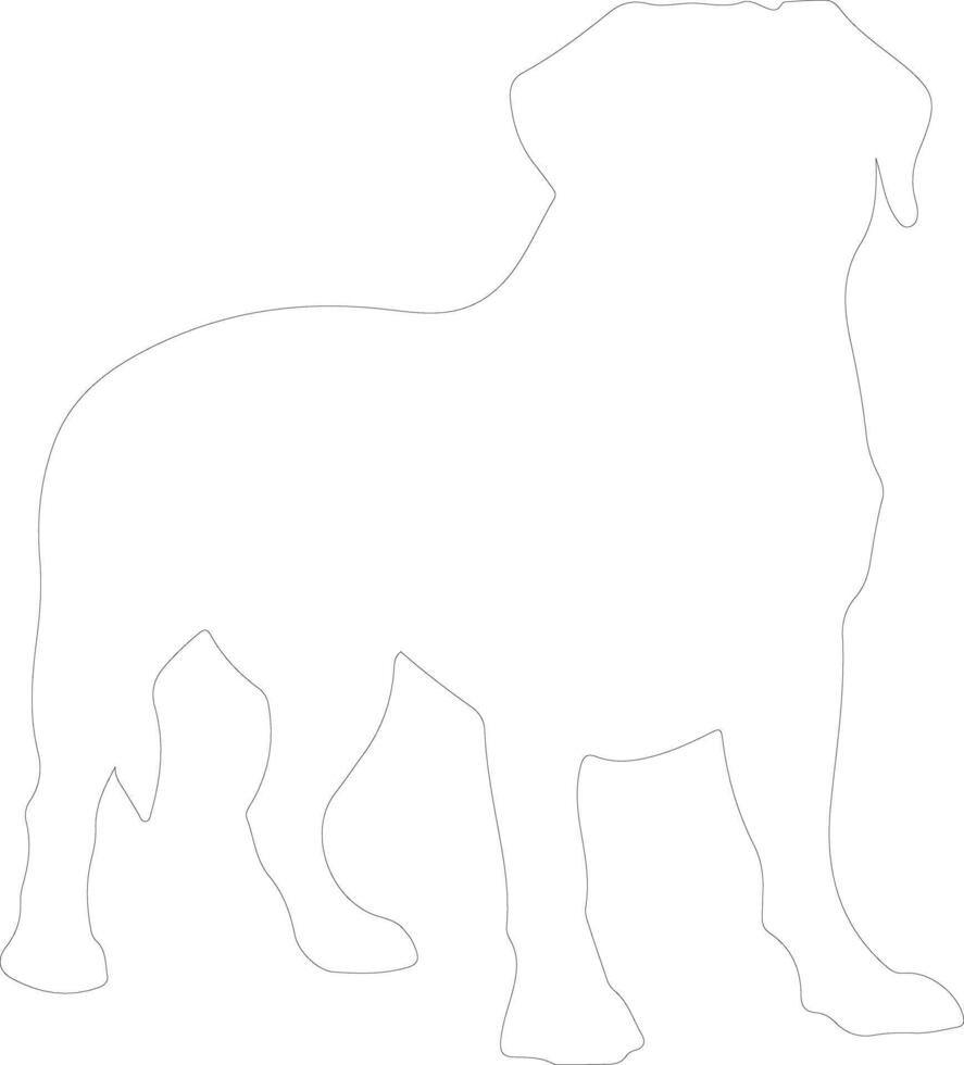 dogue de Bordeaux contour silhouette vecteur