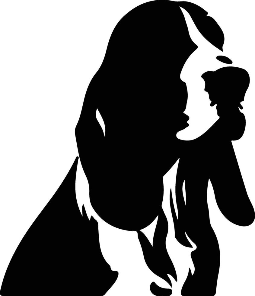 basset chien noir silhouette vecteur