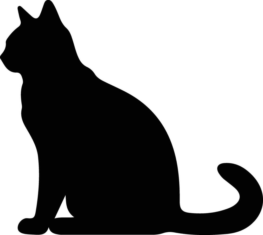 brésilien cheveux courts chat noir silhouette vecteur