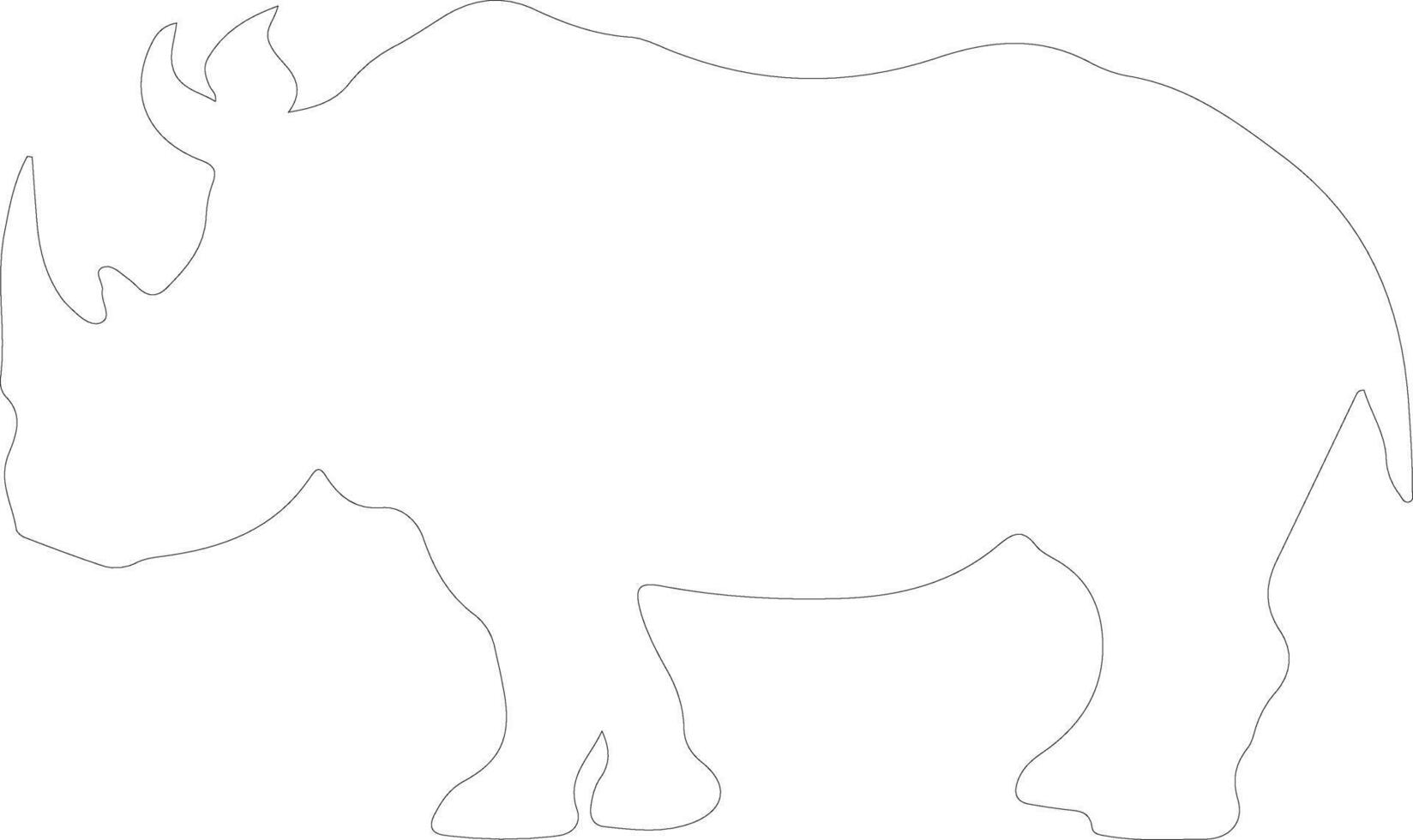 rhinocéros contour silhouette vecteur